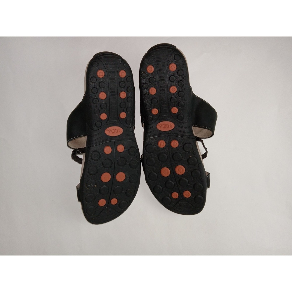 Taos Double Strap Black Leather Slide Sandals Women's Size 11 Comfort - Picture 10 of 15